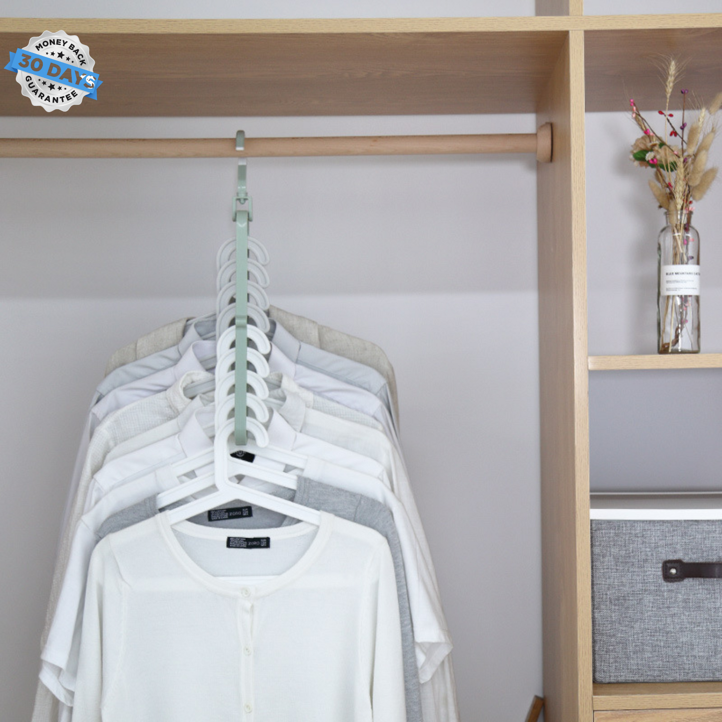 Space-Saving 9-Hole Folding Closet Hanger Set