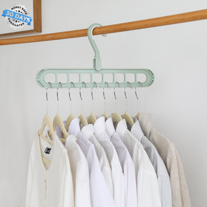 Space-Saving 9-Hole Folding Closet Hanger Set
