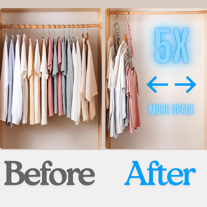 Space-Saving 9-Hole Folding Closet Hanger Set