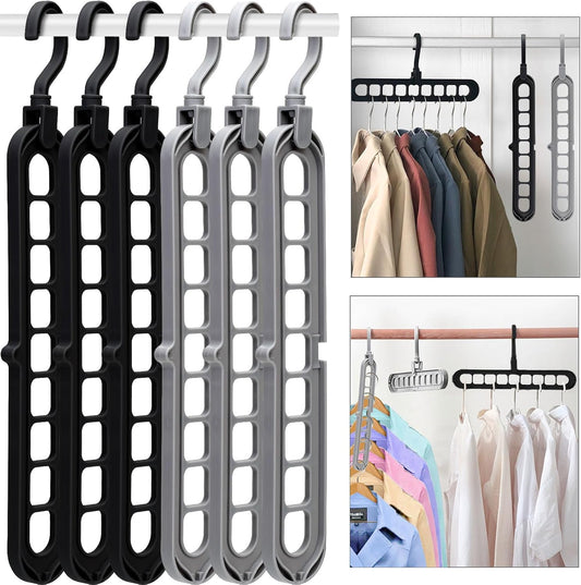 Space-Saving 9-Hole Folding Closet Hanger Set